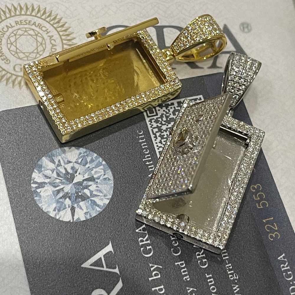 14k Diamond Urn vault pendant for ashes, Ash holder, Pet/Human urn for ashes,